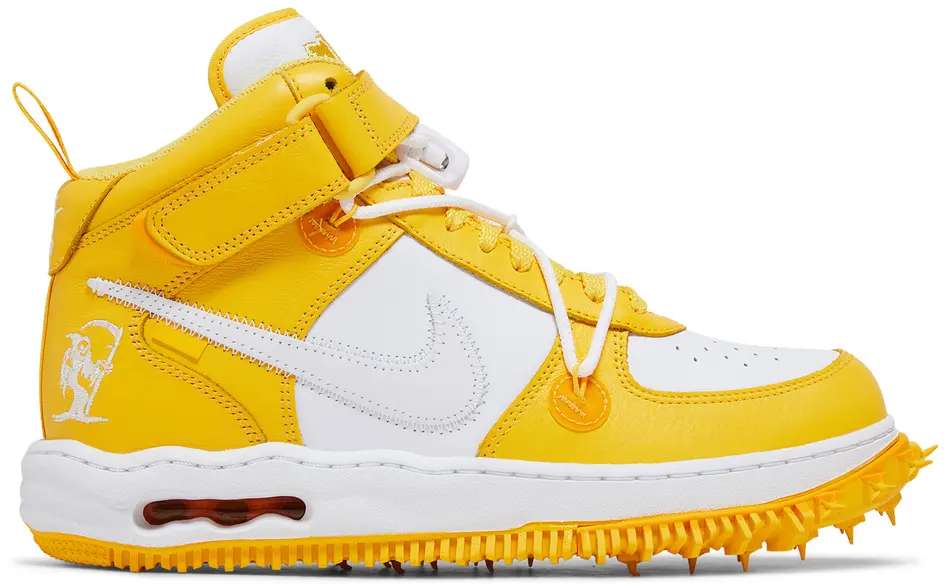 Air Force 1 Mid Off White Leather Yellow — Xotic Sneakers Chile