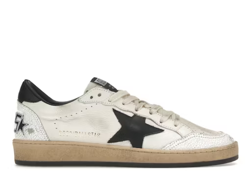Golden Goose Ball Star Low White Nappa Black Star — Xotic Sneakers Chile