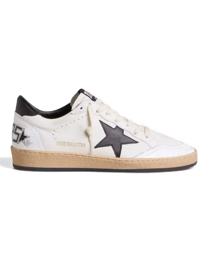 Golden Goose Ball Star Low White Nappa Black Star — Vista 2