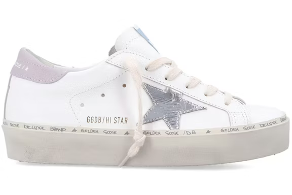 Golden Goose Hi Star White Silver Lilac Womens — Xotic Sneakers Chile