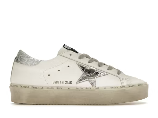 Golden Goose Hi Star White Silver W — Xotic Sneakers Chile