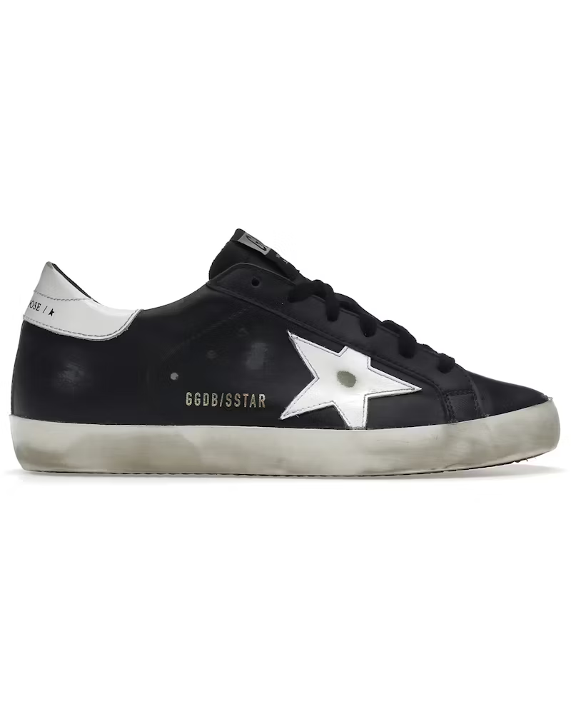 Golden Goose Super Star Black White Leather — Vista 3