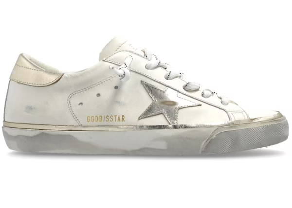 Golden Goose Super Star Optic White Platinum Womens — Vista 2