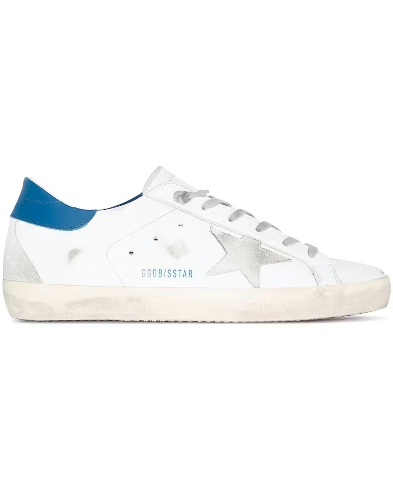 Golden Goose Super Star White Royal Blue Grey Suede Patch — Vista 3