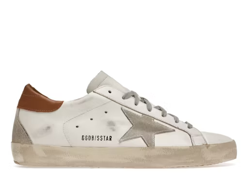 Golden Goose Super Star White Vacchetta Tan Grey Suede Patch — Xotic Sneakers Chile