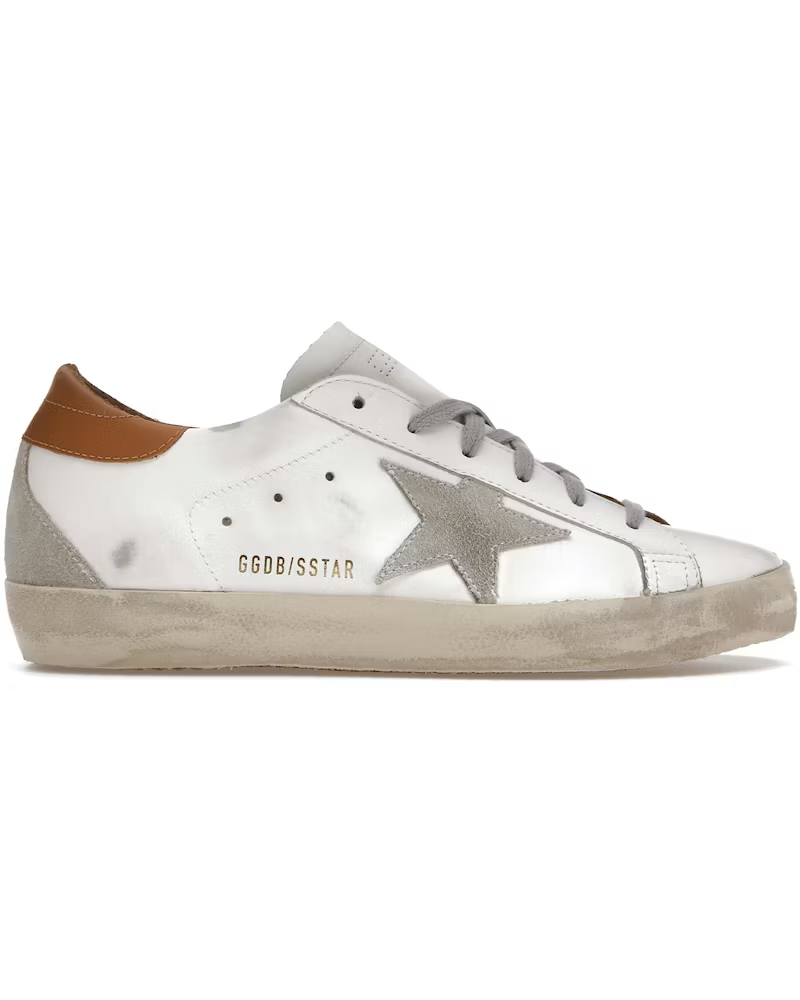 Golden Goose Super Star White Vacchetta Tan Grey Suede Patch — Vista 3