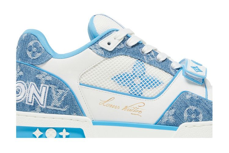 Lv Trainer Low Velcro Light Blue Denim — Vista 3