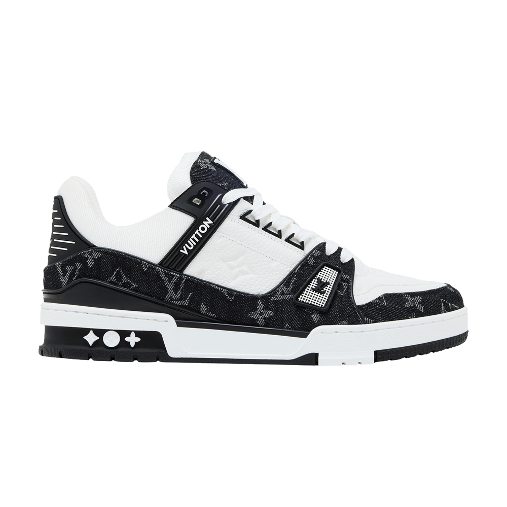 Lv Trainer White Black Denim — Xotic Sneakers Chile