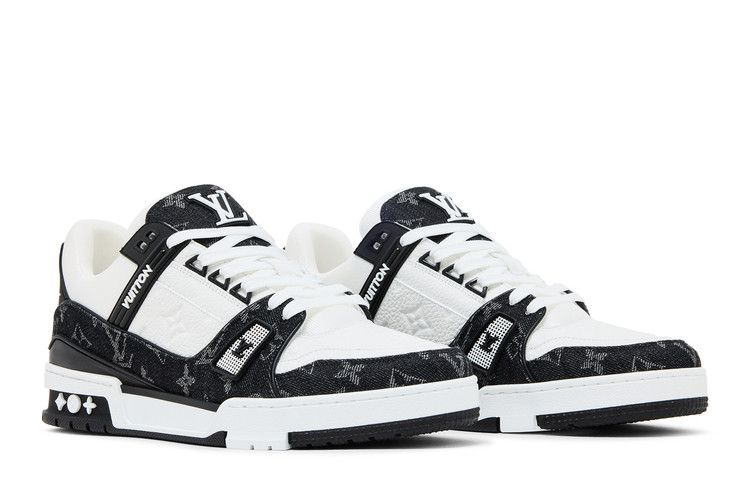 Lv Trainer White Black Denim — Vista 9