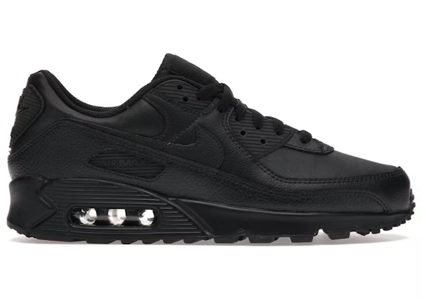 Nike Air Max 90 Leather Triple Black 2020 — Vista 2