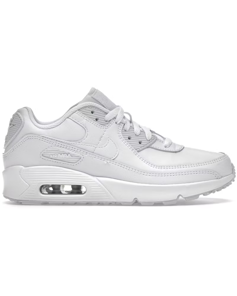 Nike Air Max 90 Recraft Triple White — Vista 3