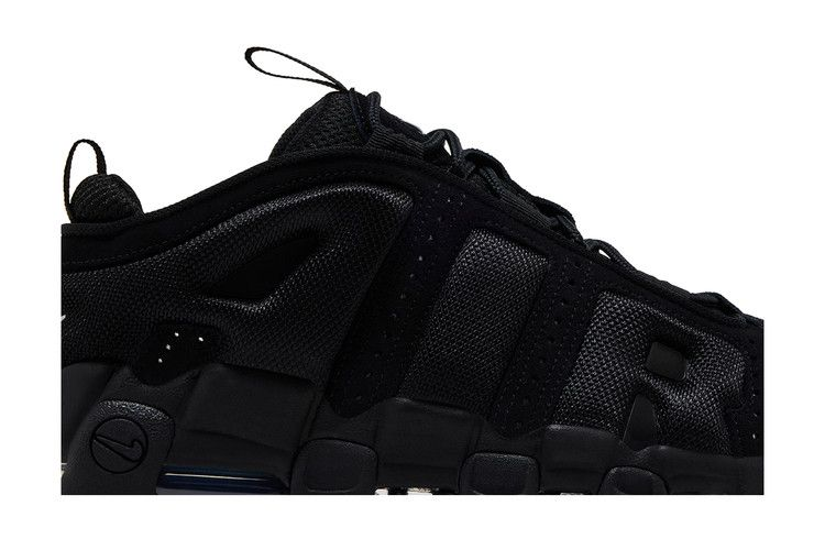 Nike Air More Uptempo Low Triple Black — Vista 3