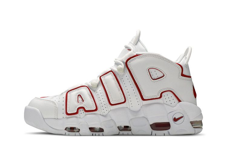 Nike Air More Uptempo White Varsity Red 2021 — Vista 4