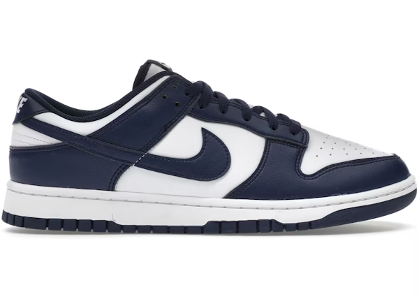 Nike Dunk Low White Midnight Navy — Vista 2