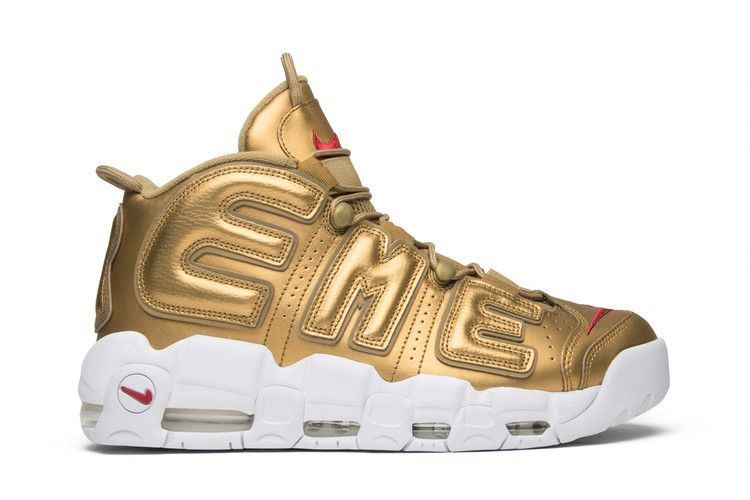 Supreme X Nike Air More Uptempo Metallic Gold — Vista 2